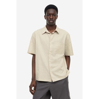 H&amp;M  Man Relaxed Fit Short-sleeved linen-blend shirt 1036745_1