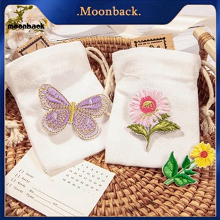 &lt;moonback&gt; แผ่นแพทช์ผ้า ปักลายดอกไม้ อเนกประสงค์ สําหรับรีดติดเสื้อผ้า