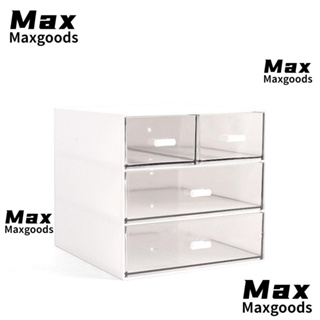 Maxg กล่องลิ้นชักพลาสติก สีขาว 4 ชั้น สําหรับเก็บเครื่องสําอาง และออฟฟิศ