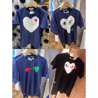 พร้อมส่ง เสื้อยืดแขนสั้น พิมพ์ลายหัวใจ CDG Rei Kawakubo PLAY สีน้ําเงิน สีขาว สําหรับผู้ชาย และผู้หญิง