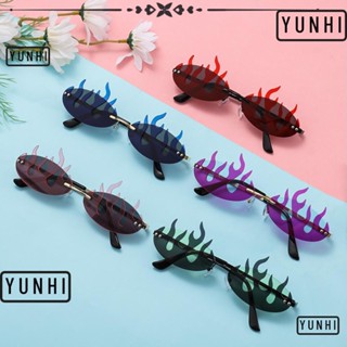 Yunhi เปลวไฟ แว่นกันแดด คอสเพลย์ แว่นตา เฉดสี ไม่มีขอบ แว่นตากันแดด