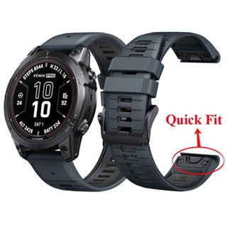 สายนาฬิกาข้อมือซิลิโคน 26 มม. 22 มม. คุณภาพสูง แบบเปลี่ยน สําหรับ Garmin Descent Mk2i Mk2 Mk1 G1 Quaitx 3 5 7 7X