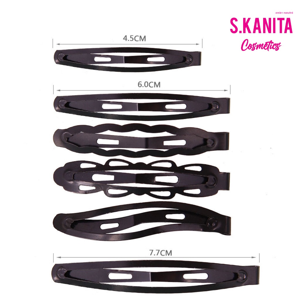 กิ๊บติดผม อุปกรณ์ทำผม สีดำ (12 ชิ้น ในแพ็ค) Black Hair Clip (12 Pcs in Pack) SKU-07696 ราคา ถูกที่สุด ดีลบีเคเค แกลเลอรีภาพที่ 2