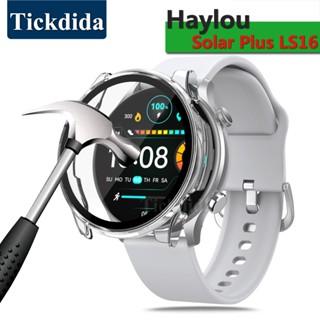 กระจกนิรภัย + เคส สําหรับ Haylou Solar Plus LS16 ป้องกันหน้าจอ กรอบกันชน สําหรับ Haylou LS16