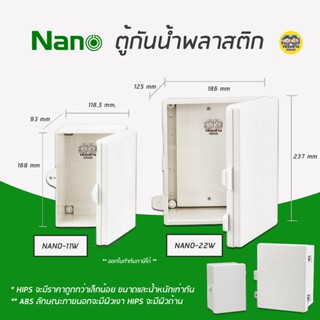 ราคาNANO ตู้กันน้ำ พลาสติก 11W 22W ฝาทึบ สีขาว ตู้พลาสติก ตู้ไฟ ตู้กันฝน ตู้พลาสติค นาโน ตู้นาโน ฝาใส ตู้ไฟ