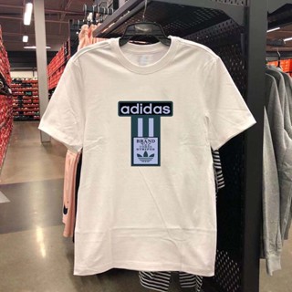 ! Adidas ! เสื้อยืดแขนสั้น คอกลม ผ้าฝ้ายแท้ พิมพ์ลาย แฟชั่นคู่รัก สําหรับผู้ชาย