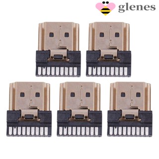 Glenes 5 ชิ้น Pcb บัดกรีซ็อกเก็ตบัดกรี T8 19 Pins บัดกรีเชื่อมต่อปลั๊กเสียบ Diy ชิ้นส่วนอะไหล่ซ่อม Male A Type Hdmi