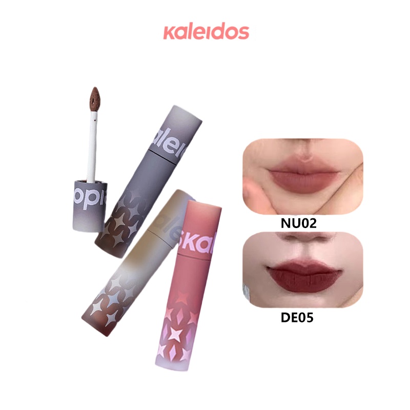 Kaleidos ลิปพาวเดอร์ เนื้อครีม เนื้อแมตต์ นุ่ม ไม่ติดถ้วย สีนู้ด ลิปเคลย์ ลิปบราวน์ ลิปสติก ลิปกลอส nu02 DE05