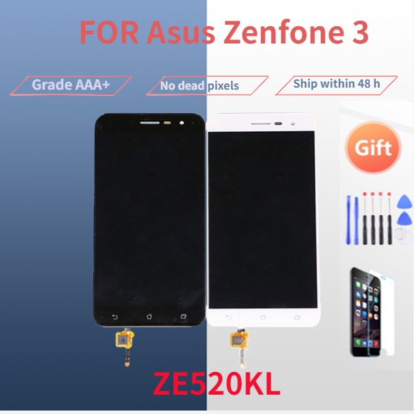 5.2 นิ้วสําหรับ ASUS Zenfone 3 ZE520KL Z017D Z017DA Z017DB LCD หน้าจอสัมผัส digitizer assembly + เคร