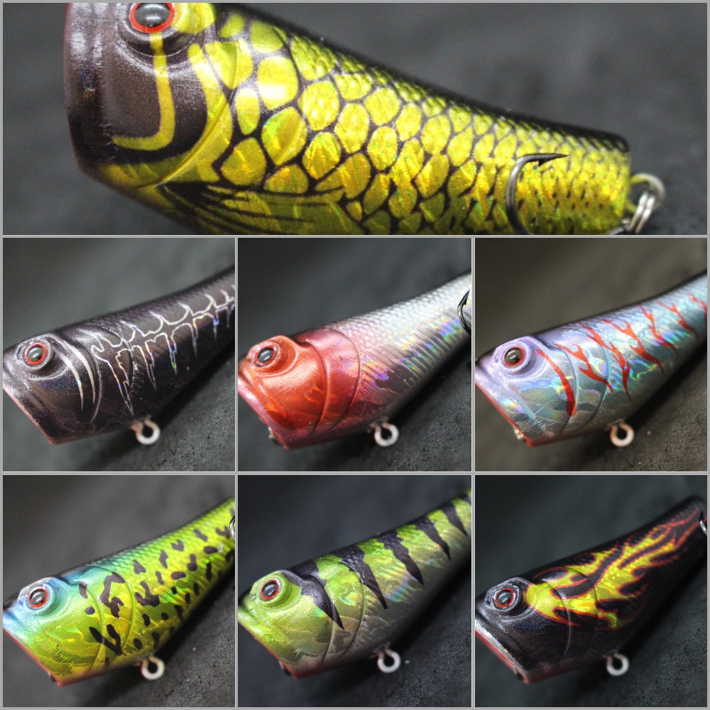 Wlure เหยื่อตกปลา ขนาดเล็ก 5.1 ซม. 7.8 กรัม สีแดง #8 ตะขอเกี่ยว คละสี T620