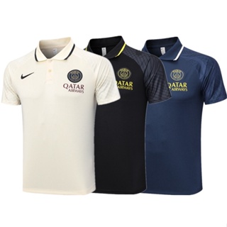 เสื้อโปโลแขนสั้น ลายทีมชาติฟุตบอล PSG Jersey 23-24 ชุดเยือน สําหรับผู้ชาย