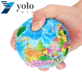 Yolo ลูกบอลโฟม รูปแผนที่โลก แบบยืดหยุ่น ของเล่นสําหรับเด็ก