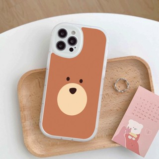 เคสโทรศัพท์มือถือใส แบบนิ่ม ลายหมีบราวน์ กันกระแทก สําหรับ Apple Iphone 14promax 11 12 13pro 12mini 7 8 11