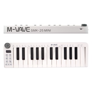 M-vave SMK-25 คีย์บอร์ด MIDI ขนาดเล็ก ความเร็ว 25 ระดับ รองรับการเชื่อมต่อไร้สาย USB แบบพกพา