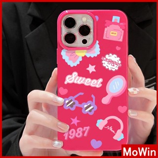 Mowin - เข้ากันได้สำหรับ เคสไอโฟน เคสไอโฟน11 เคส iphone 11  สำหรับ iPhone 14 Pro Max เคสไอโฟนสีชมพูเคสนิ่ม TPU เคลือบเงากันกระแทกป้องกันกล้องสีชมพูหวานโบว์เข้ากันได้กับ iPhone 13 Pro max 12 Pro Max 11 xr xs max 7Plus 8Plus