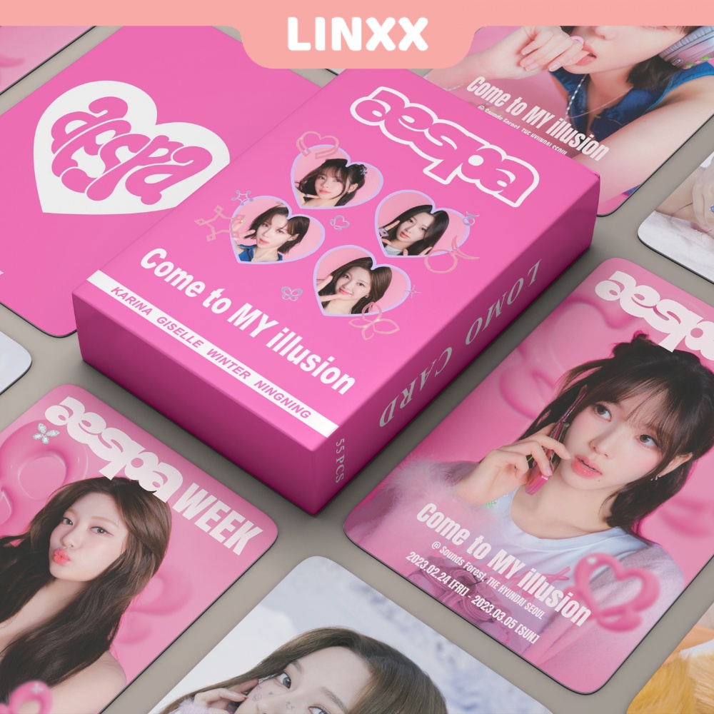 Linxx โปสการ์ดอัลบั้มรูปภาพ AESPA Come To My illusion Album Lomo Card Kpop 55 ชิ้น
