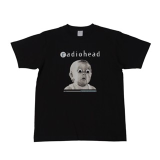 【hot tshirts】RADIOHEAD Radiohead rock band OASIS BLUR เสื้อยืดแขนสั้นผ้าฝ้ายหลวม สีดำ 2022