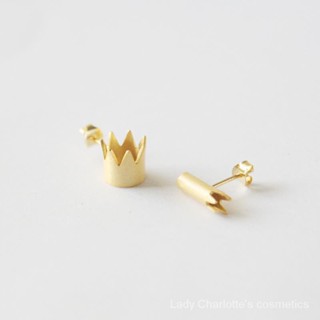 [0415] Gift Accessible Luxury Entry Lux Women Queen Designer Model S925 Silver Stud Earrings Female Asymmetric Fun Three-Dimensional Small Crown Earrings E11 WWCB