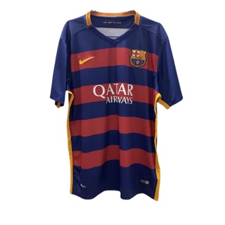 เสื้อกีฬาแขนสั้น ลายทีมชาติฟุตบอล Barca Home 15 16 ไซซ์ S-XXL ชุดเหย้า สําหรับผู้ชาย AAA