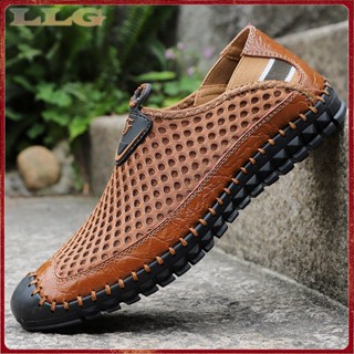 พร้อมส่ง รองเท้ากีฬา รองเท้าเดินป่า หนังวัว แบบนิ่ม ระบายอากาศ ขนาดใหญ่ 38-48 ทนต่อการสึกหรอ แฟชั่นฤดูร้อน สําหรับผู้ชาย