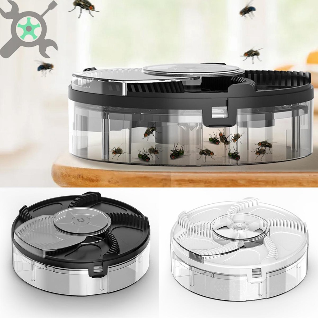 ไฟฟ้า Fly Trap 1200mAh USB ชาร์จอัตโนมัติ Flycatcher ความปลอดภัยหมุน Pest Catcher อุปกรณ์ SHOPCYC9007