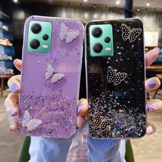 เคสโทรศัพท์มือถือแบบใส ลายผีเสื้อ กระพริบ แฟชั่นหรูหรา สําหรับ Xiaomi Redmi Note 12 11 11s Pro Plus Pro+4G 5G Redmi Note 12 2023