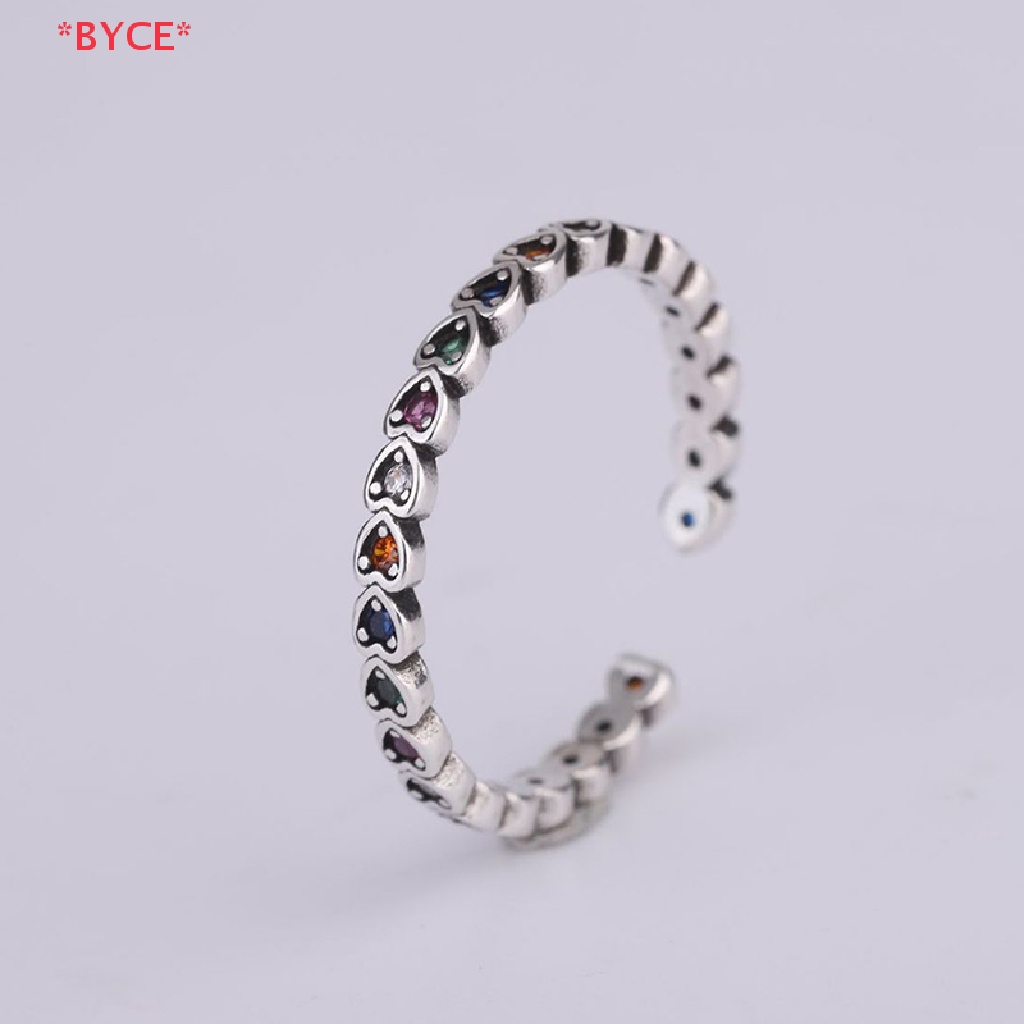 Byce> ใหม่ แหวนเงินแท้ 925 ประดับเพทาย เพชร รูปหัวใจ น้ําผึ้ง หรูหรา สําหรับผู้หญิง