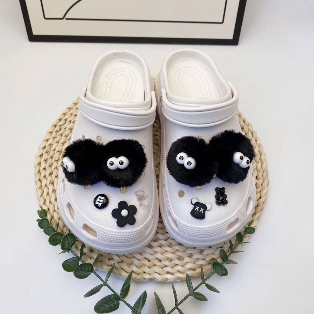 Crocs Jibbitz จี้ลูกบอลขนเฟอร์ 3D ถอดออกได้ อุปกรณ์เสริม สําหรับรองเท้า Crocs DIY
