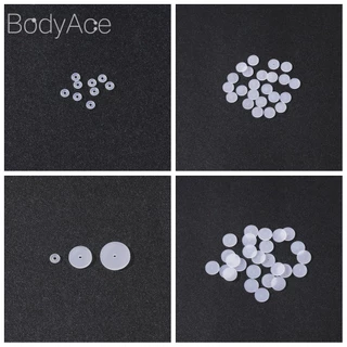 Bodyace แผ่นซิลิโคนเจาะร่างกาย ยืดหยุ่น ป้องกัน Hyperplasia สําหรับยึดลิ้น ต่างหู กระดูกอ่อน 10-200 ชิ้น