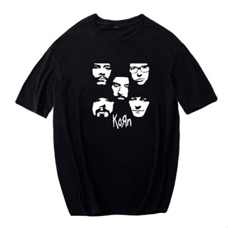 Korn เสื้อยืดผ้าฝ้าย 100% พิมพ์ลายกราฟฟิคสไตล์วินเทจแฟชั่นผู้ชาย 2022
