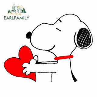 Earlfamily สติกเกอร์ ป้องกันรอยขีดข่วน ลายสนูปปี้ แนวสตรีท สําหรับติดประตูรถยนต์ 13 ซม. x 10.2 ซม.