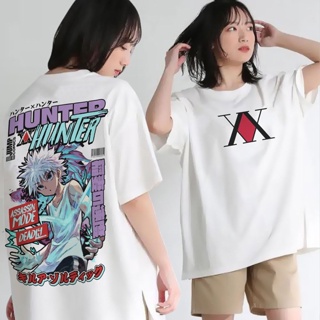 เสื้อยืดผ้าฝ้ายพิมพ์ลายOversized  White T shirt Anime Character Heroes TShirt fullprint Casual Tops men women