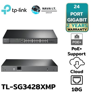 COINSคืน15%⚡FB9JMZV6⚡ TP-LINK TL-SG3428XMP JETSTREAM 24-PORT GIGABIT AND 4-PORT 10GE SFP+ L2+ MANAGED SWITCH ประกันLT