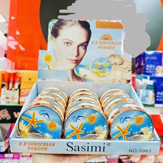 Sasimi BB Sunscreen Powder แป้งพัฟ แป้งตลับ 2 ชั้น ซาซิมิ ออเรนจ์ ดับเบิ้ล พาวเดอร์ ผลิตภัณฑ์ตกแต่งผิวหน้า 3ชิ้น