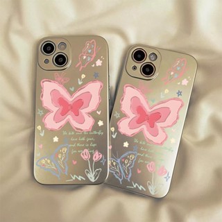 เคสโทรศัพท์มือถือซิลิโคน TPU แบบนิ่ม ลายผีเสื้อ กันกระแทก สําหรับ IPhone 11 14 13 12 Pro Max XS XR X 8 7 6S Plus Mini