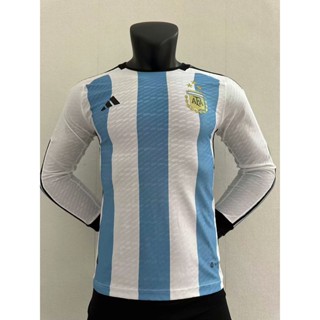 Argentina เสื้อ Player เสื้อแขนยาวเสื้อฟุตบอล Home 23-24 ขนาด S-2XL เสื้อผู้ชาย