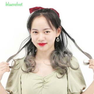 Bluevelvet วิกผมหางม้าสังเคราะห์ แบบหยักศก สีน้ําตาลธรรมชาติ สีชมพู สําหรับผู้หญิง