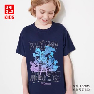 Uniqlo เสื้อยืด แขนสั้น พิมพ์ลาย Pok é mon สําหรับเด็กผู้ชาย เด็กผู้หญิง (UT) 455236