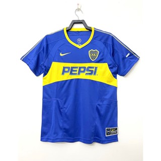 เสื้อกีฬาแขนสั้น ลายทีมชาติฟุตบอล Boca At Home 03-04 สไตล์เรโทร