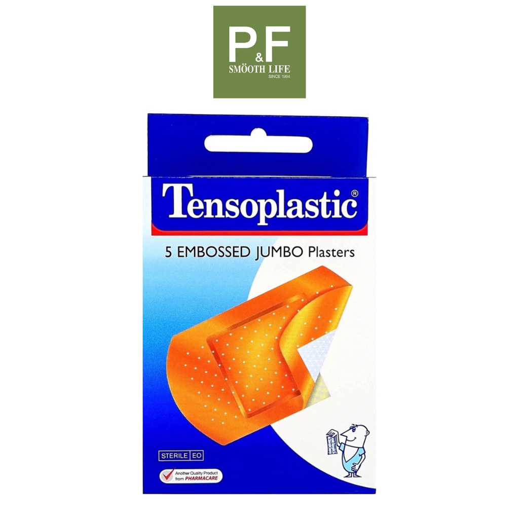 Tensoplastic Jumbo สีเนื้อ 5 ชิ้น / กล่อง เทนโซพล๊าสติค พลาสเตอร์ปิดแผล