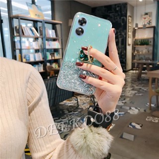 ใหม่ เคสโทรศัพท์มือถือ TPU ใส ลายดาว อวกาศ พร้อมแหวนขาตั้ง หรูหรา สําหรับ OPPO A58 A78 4G A58 2023