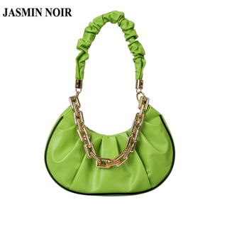 Jasmin NOIR กระเป๋าสะพายไหล่ กระเป๋าถือ หนัง PU แต่งสายโซ่คล้อง สําหรับสตรี