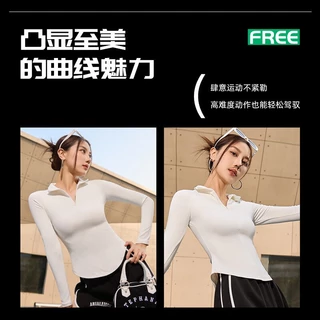 ✨Araya Lady✨ เสื้อคลุมออกกำลังกาย รุ่น YOGA-129 เสื้อแขนยาวทรงเข้ารูป เสื้อแขนยาวใส่เที่ยว ใส่ออกกำลังกาย แต่งซิปที่คอ
