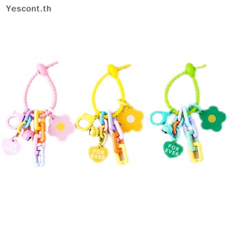 Yescont พวงกุญแจแฟชั่น จี้ดอกทานตะวัน สีพื้น สําหรับห้อยกระเป๋า รถยนต์