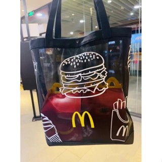 Mcdonalds Merchandise กระเป๋าช้อปปิ้ง ผ้าแคนวาส ทรงโท้ท ขนาดเล็ก พับได้ น้ําหนักเบา เป็นมิตรกับสิ่งแวดล้อม