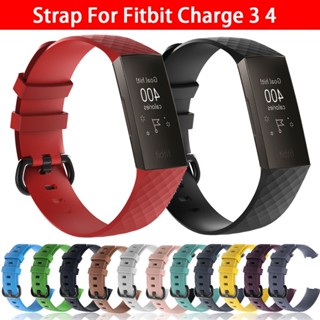 สายนาฬิกาข้อมือซิลิโคน แบบเปลี่ยน สําหรับ Fitbit Charge 3 4 Fitbit Charge3 Charge4