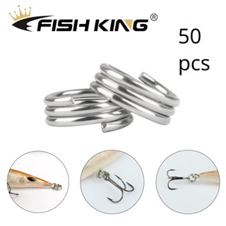 Fishking แหวนแยก 3 ชั้น แข็งแรงมาก สําหรับตกปลา 50 ชิ้น