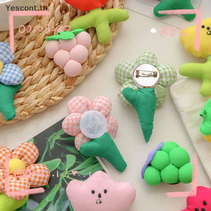 Yescont เข็มกลัด รูปการ์ตูนดอกไม้ห้าแฉก สําหรับตกแต่งเสื้อผ้า หมวก ผ้าพันคอ กระเป๋า