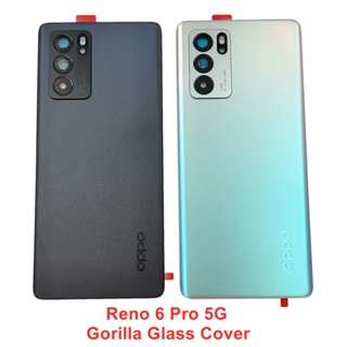 ฝาครอบแบตเตอรี่กระจก ด้านหลัง และเลนส์กล้อง สําหรับ OPPO Reno6 Pro 5G Reno 6 Pro