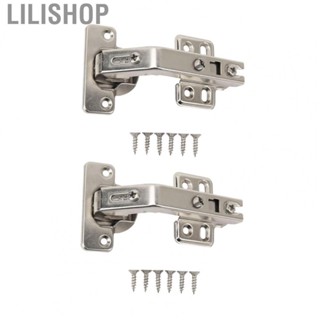 Lilishop Frameless Cabinet Hinges  Adjustable Cabinet Hinges Keep Fingers Safe Hydraulic Shock Absorption Nickel Plated Finish Silent Motion  for Counter Space